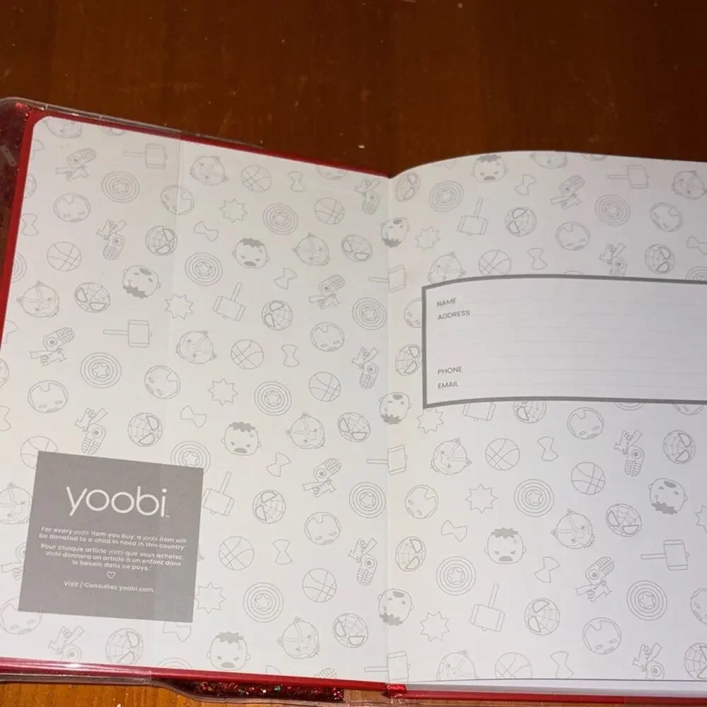 Yoobi Marvel Spider-Man Red Web Liquid Glitter Journal